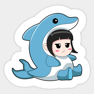 Child with Dolphin Costume Sticker